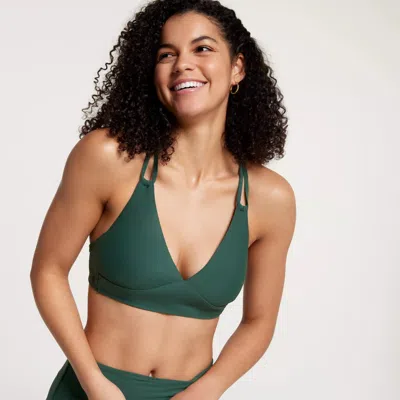 Calia Triangle Bikini Top Women's Stretch Double Strap Swimwear Srt22 In Multi