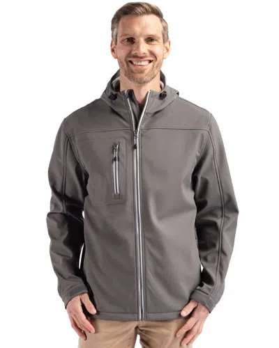 Clique Telemark Eco Stretch Softshell Full Zip Mens Hooded Jacket In Brown