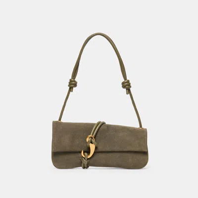 Dolce Vita Alice Shoulder Bag Olive Suede In Brown