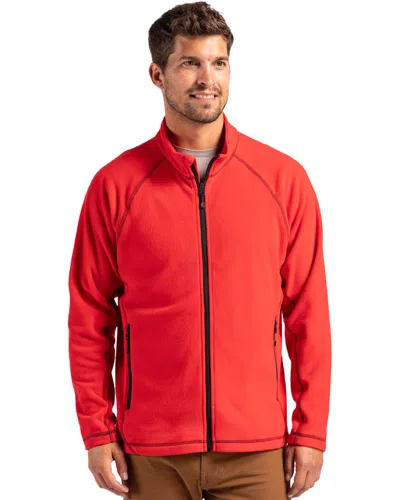 Clique Powder Fleece Full Zip Mens Jacket In Red
