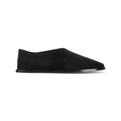 Fear Of God Suede Slip On Flat Sole Loafers In Black