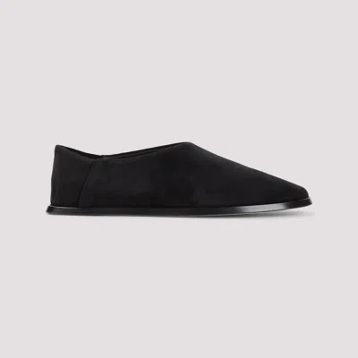 Fear Of God Suede Slip On Flat Sole Loafers In Black