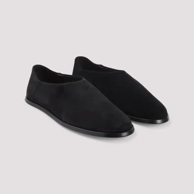 Fear Of God Suede Slip On Flat Sole Loafers In Black