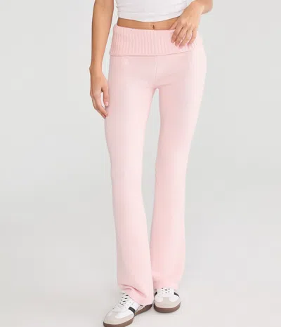 Aéropostale Cozy Sweater Flare Leg Pants In Pink