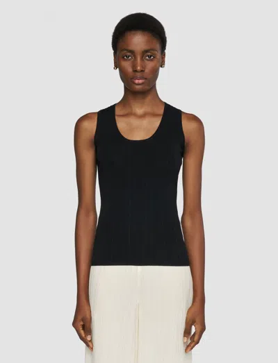 Joseph Viscose Rib Tank Top In Black