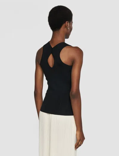Joseph Viscose Rib Tank Top In Black