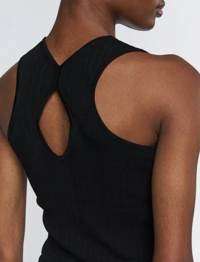 Joseph Viscose Rib Tank Top In Black