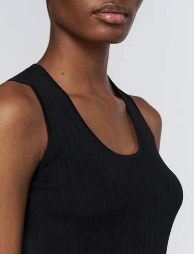 Joseph Viscose Rib Tank Top In Black