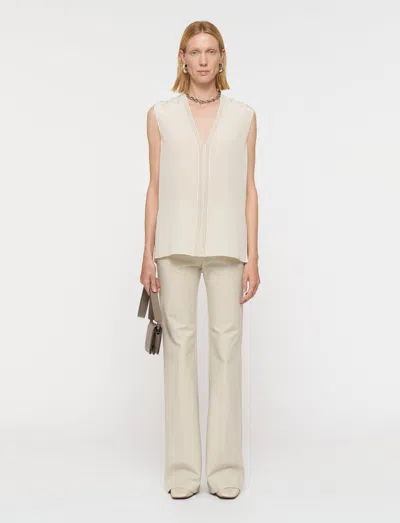 Joseph Louis Crepe De Soie Silk Blouse In Neutral