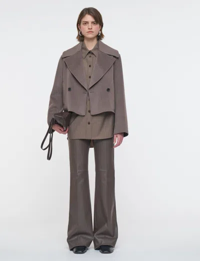 Joseph Delano Double Face Cashmere Jacket In Brown