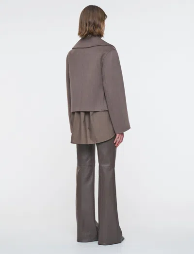 Joseph Delano Double Face Cashmere Jacket In Brown