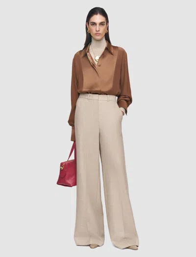 Joseph Childs Silk Satin Blouse In Brown