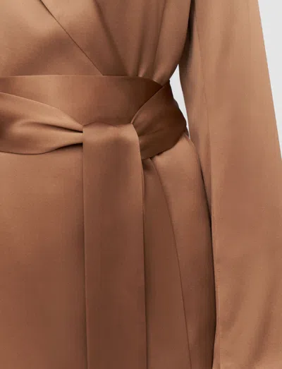 Joseph Archer Silk Satin Jacket In Brown