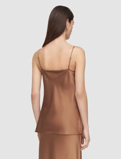 Joseph Clea Silk Satin Camisole In Brown