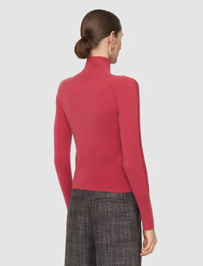 Joseph Oxna Light Pure Cashmere High Neck Jumper In Pink