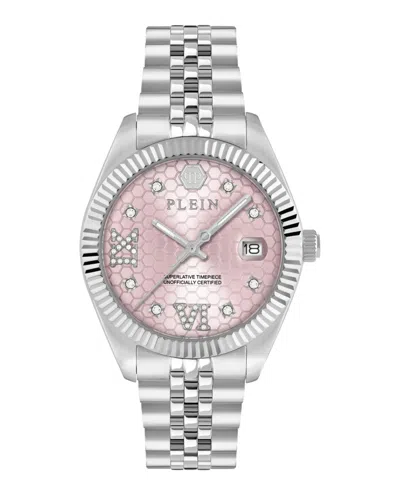 Philipp Plein Date Superlative Crystal Watch In Metallic