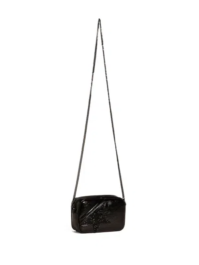 Golden Goose Star Mini Leather Crossbody Bag In Black