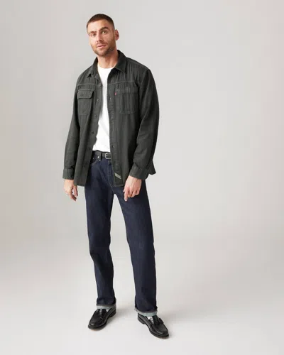 Levi's Premium 505 Jeans Men Midnight Denim Dark Wash Straight Leg Ddr1484 In Black