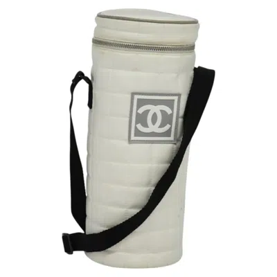 Pre-owned Chanel Sport Line Bottle Holder Nylon Nylon Clutche & Pouche Bag () In White