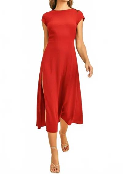 Reset By Jane Katie Open Back Midi Dress In Red In Red