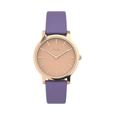 Timex Transcend 34mm Rose Gold/purple Ladies Watch In Purple