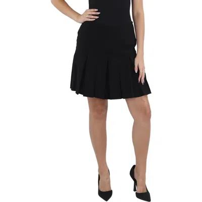 Karl Lagerfeld L4qn9303 Mini Skirt Women's Black Pleated Side-zip Fts1122 In Black