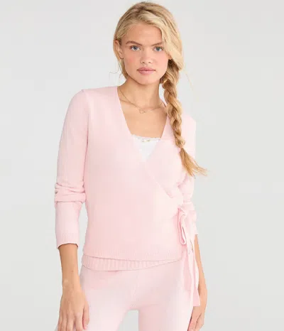 Aéropostale Cozy Wrap-front Sweater In Pink