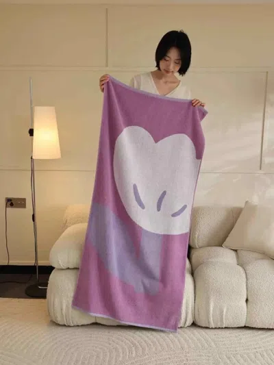 Proxxi Cute Whimsical Floral Bath Towel - Soft, Absorbent, 100% Staple Cotton In Purple