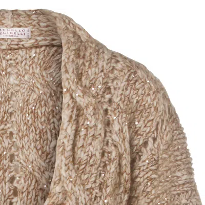 Brunello Cucinelli Sweaters Madreperla/marrone+camel In Brown