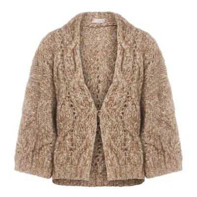 Brunello Cucinelli Sweaters Madreperla/marrone+camel In Brown