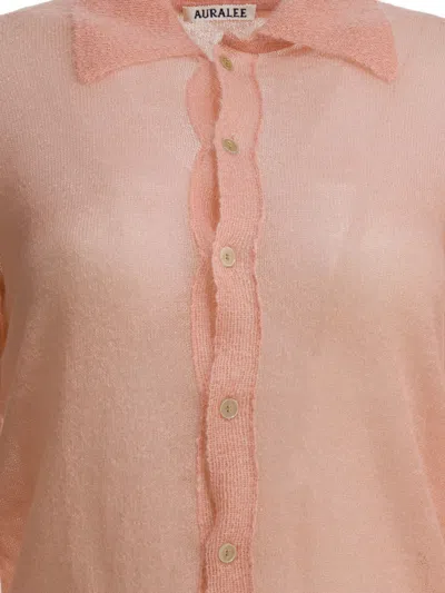 Auralee Collared Knitwear Long Sleeves In Brown