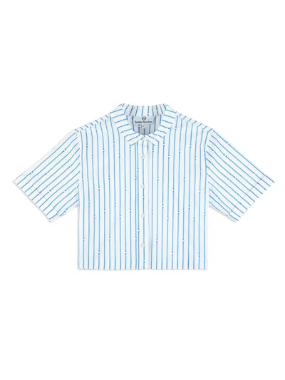 Sergio Tacchini Women's Colonna Cropped Shirt In Blue