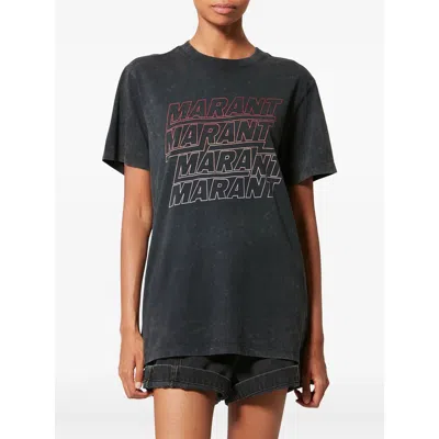 Isabel Marant Étoile Zoeline Printed Cotton Jersey T-shirt In Black