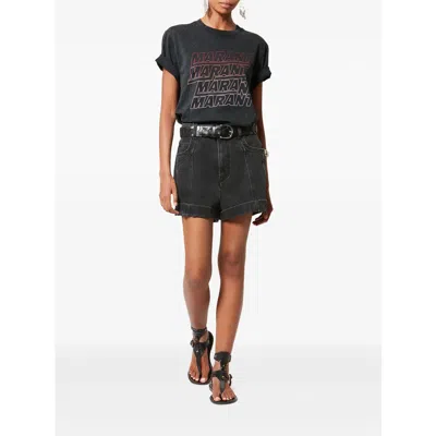 Isabel Marant Étoile Zoeline Printed Cotton Jersey T-shirt In Black
