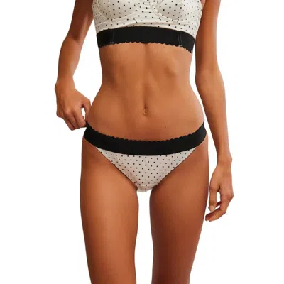 Free People Printed Viva La Bikini Bottom Women's Ivory Polka Dot Gbo526 In Neutral
