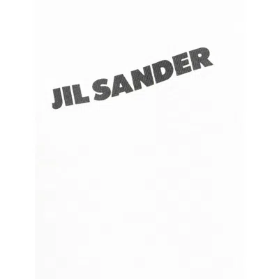 Jil Sander Men White Crewneck T-shirt With Logo Lettering On The Front In Cotton Man