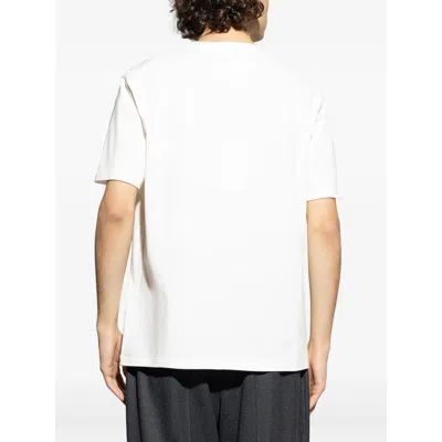 Jil Sander Men White Crewneck T-shirt With Logo Lettering On The Front In Cotton Man