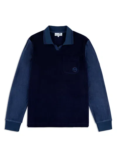 Sergio Tacchini Alvar Long Sleeve Polo In Blue