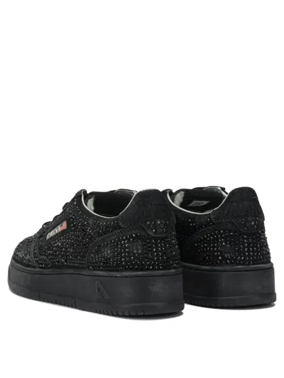 Autry Medalist Low Suede Trainers With Rhinestones In Multi
