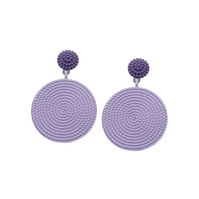 Sohi Women's Purple Circular Rope Drop Earrings In Blue