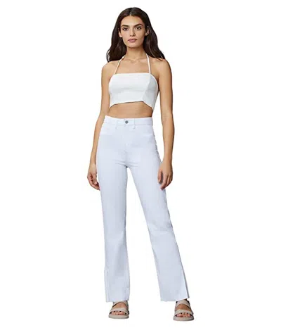 Dl1961 Emilie Jeans Women's White High Rise Side Slit Straight Leg Jdm1993 In White