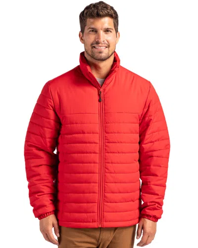 Clique Mens Water Resistant Lightweight Puffer Jacket In Red