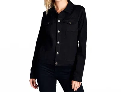 Newself Collection Women's Denim Jean Jacket In Black In Black