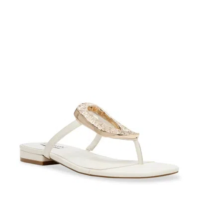 Steve Madden Melo Sandals Women'swhite Embellished Toe Post Thong Zogg1529 In White