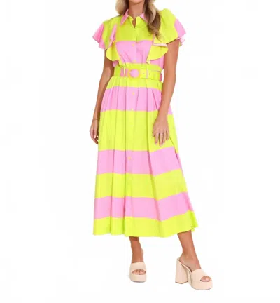 Alden Adair Rose Dress In Cabana Stripe In Multi