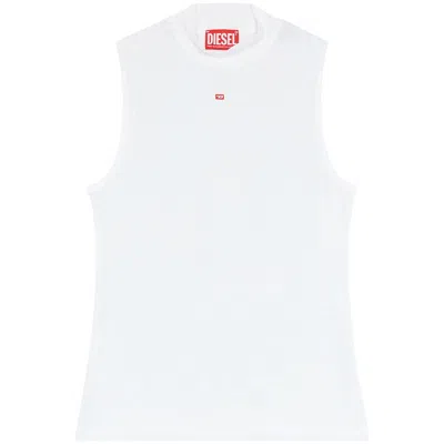 Diesel T-mokky Ribbed Tank Top In White