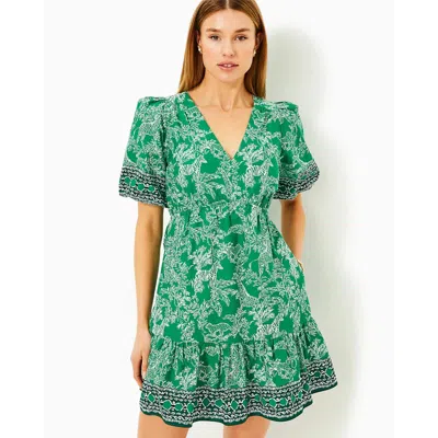 Lilly Pulitzer Kentlee Dress Womens Fiddle Leaf Safari Party Engine Kfc112 In Green