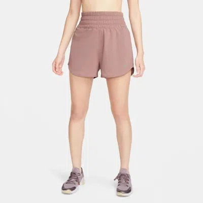 Walter Hagen Nike One Shorts Women's Brown Dri-fit Brief-lined Ultra High-waisted Kfc62 In Brown