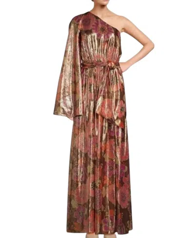 Trina Turk Amida One Shoulder Maxi Dress In Ruqa Red Multi In Multi