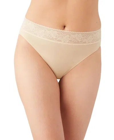 Wacoal Comfort Touch Underwear Women Sand Lace Trim Stretch Hi Cut Gbo535 In Neutral